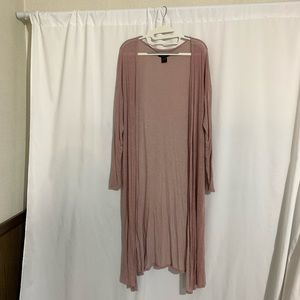 Long pink thin cardigan